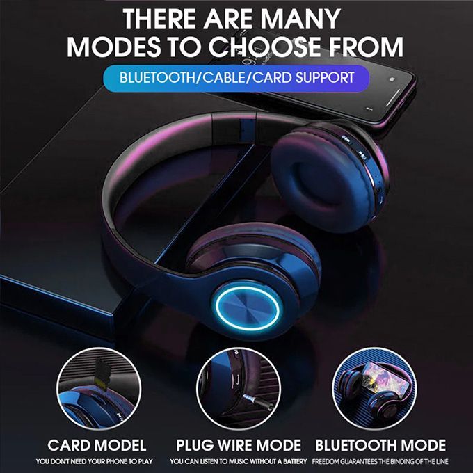 Wireless RGB Bluetooth Headset Subwoofer Stereo Headphone - Image 2